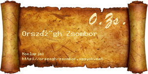 Országh Zsombor névjegykártya